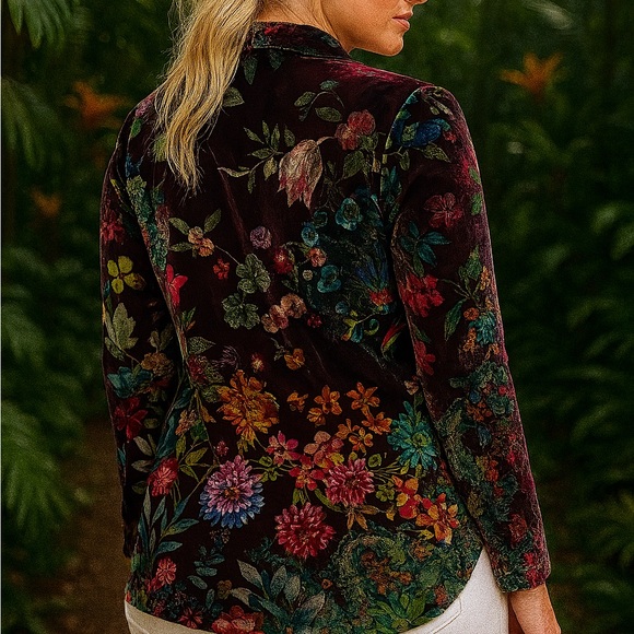 Johnny Was Dream velvet button up shirt/jacket NWT RARE - Picture 9 of 11